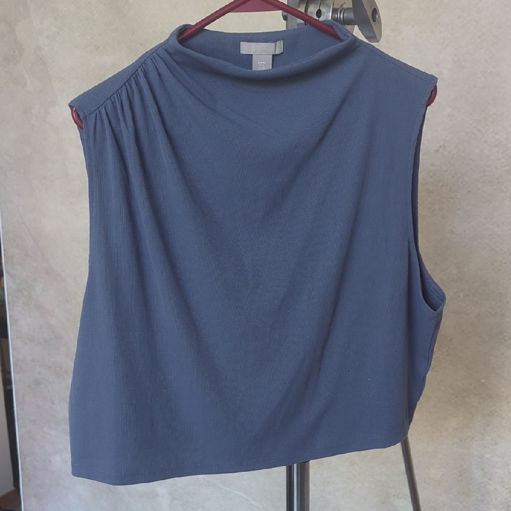 Sleeveless Gray- Blue Women's Top